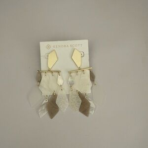 Kendra Scott Hannah Gold and White Statement Earrings